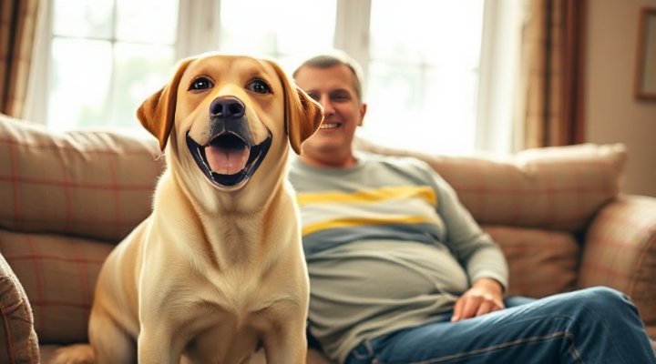 Well-behaved dog after successful behavior training