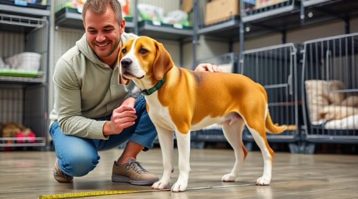 Measuring a dog to choose the right crate size