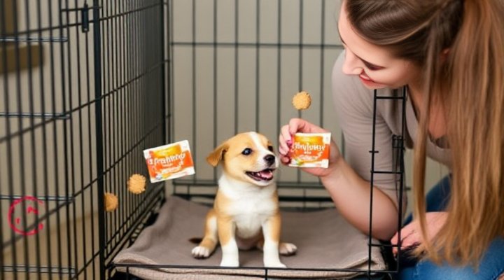Using treats for positive crate training