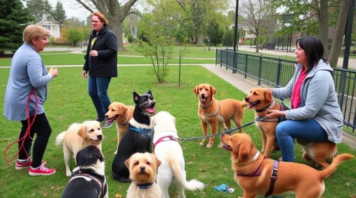 Affordable group dog training session