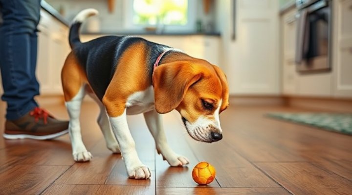 Dog ignoring food on the ground after