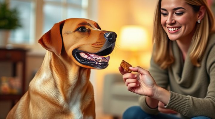 Dog practicing the
