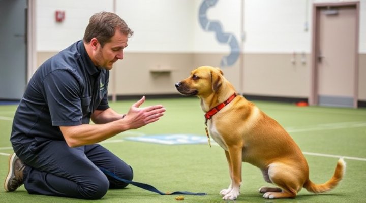 One-on-one private dog training session with a professional