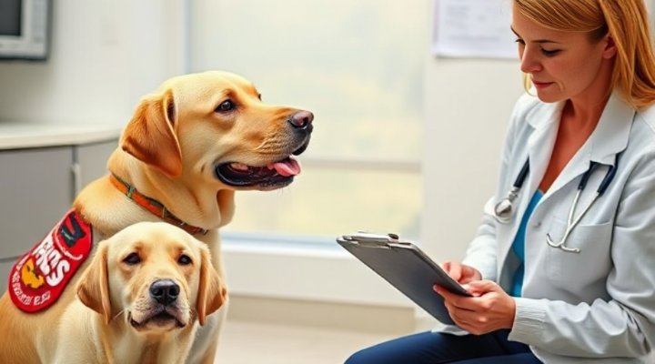 Canine behavior specialist assessing an aggressive dog