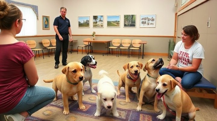 Affordable group puppy training session