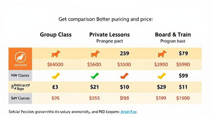 Visual comparison of different dog training service prices