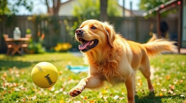 Formerly aggressive dog now enjoying playtime with owner
