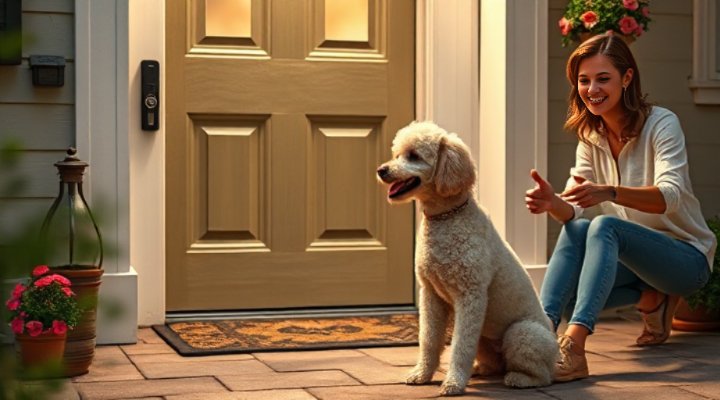 Dog performing alternative behavior to barking