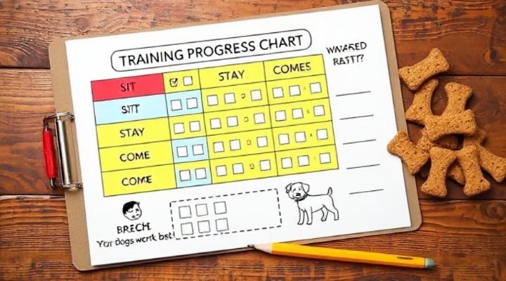 Sample positive reinforcement training progress chart showing skills and rewards