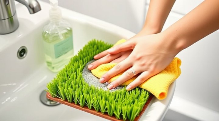 Maintaining and cleaning puppy grass pad