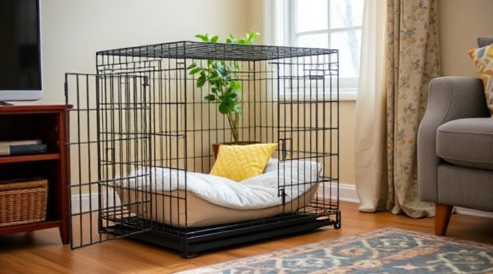Proper placement of dog crate in home