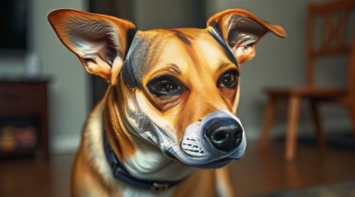 An anxious dog displaying stress signals