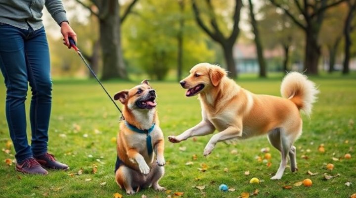 Dog and owner enjoying playtime
