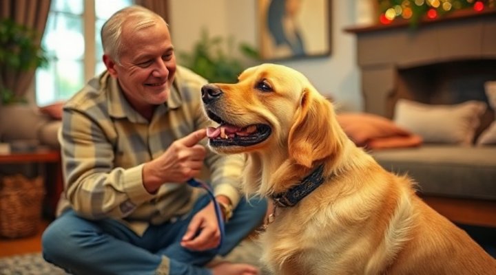 Older dog successfully learning new obedience skills