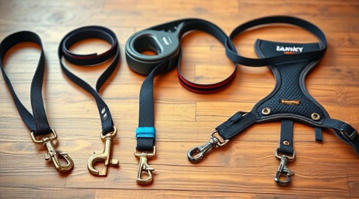 Different types of dog leashes for training purposes