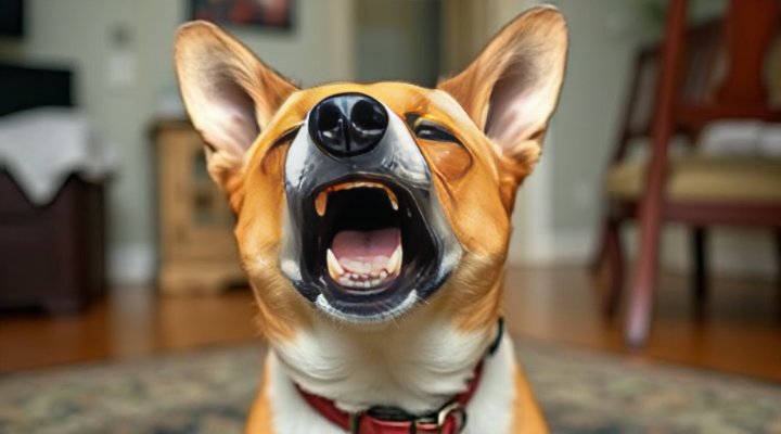 Dog displaying aggressive behavior before professional training