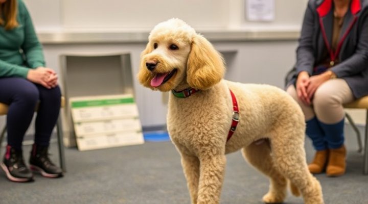 Dog taking therapy certification test