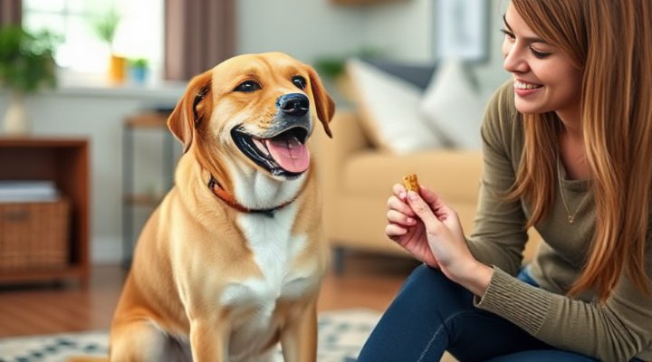 Dog showing positive behavior after training with a professional