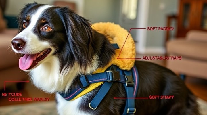 A comfortable no-pull harness on a dog
