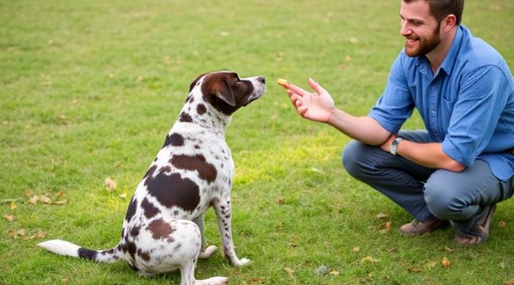 Deaf dog learning the