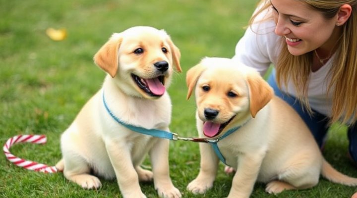 Puppy learning basic commands like sit and stay