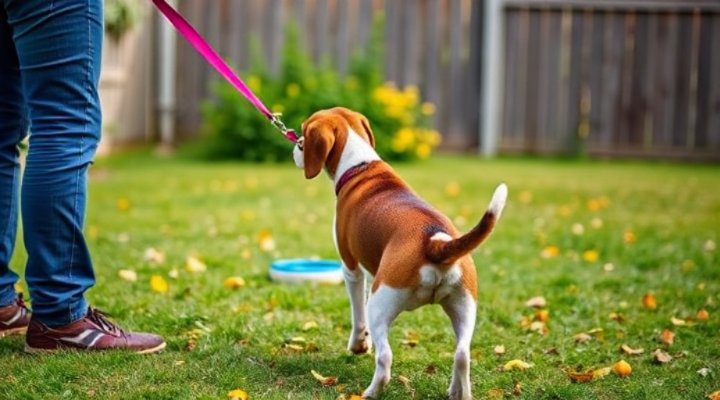 A dog stopping when the leash tightens during training
