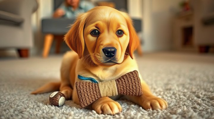 Golden retriever puppy learning bite inhibition