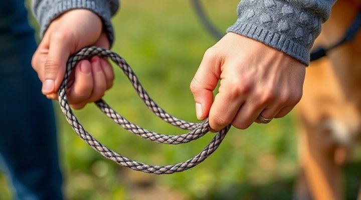 Correct way to hold and manage a long training lead