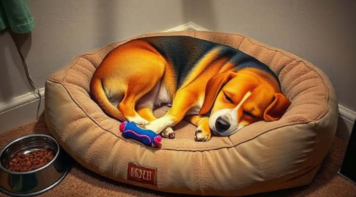 Rescue dog comfortably settled in new environment