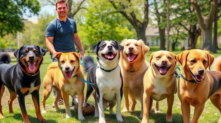 Dogs interacting in a socialisation class