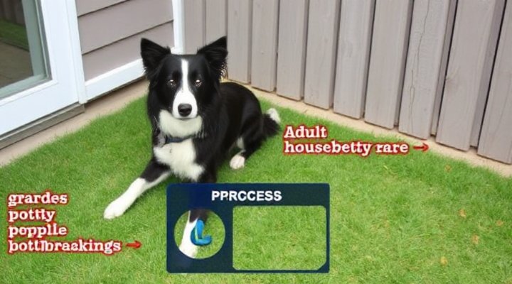 An adult dog successfully using an outdoor potty area