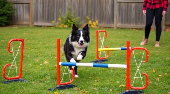 An older dog participating in low-impact adapted exercises