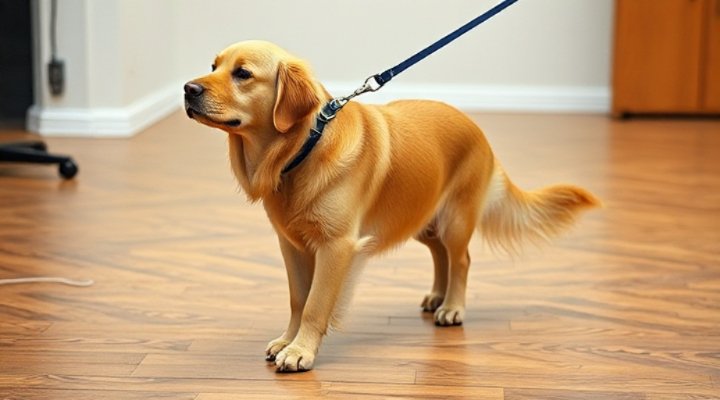 A well-trained dog staying in place during a training session