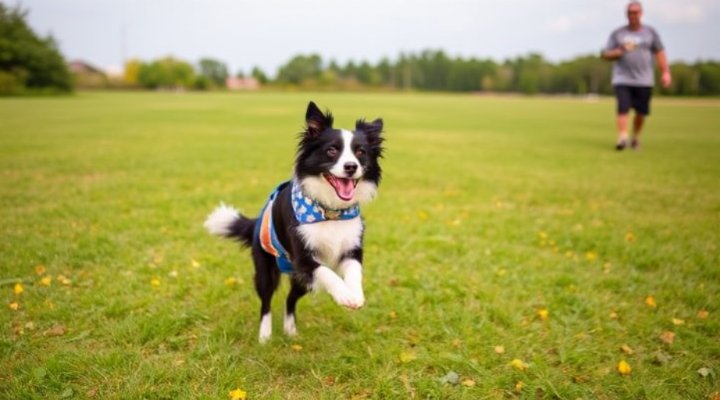 Border Collie learning to spin in a circle