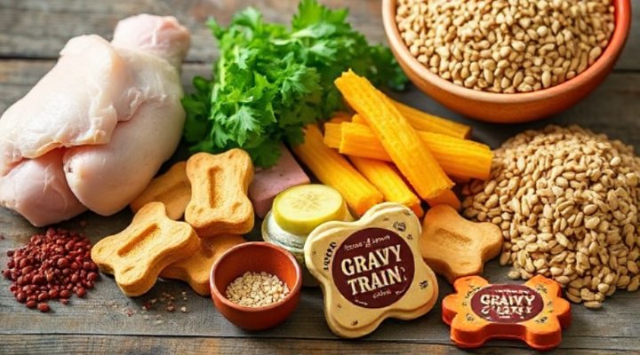 Close-up of healthy ingredients used in Gravy Train dog treats