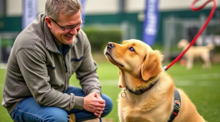 Owner and dog bonding during training