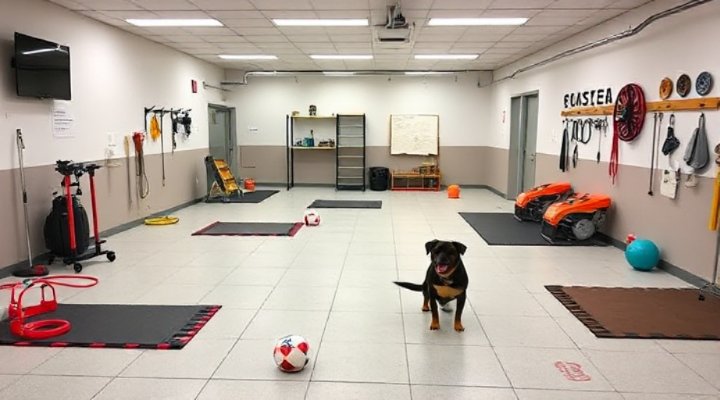 Clean and well-organized dog training facility