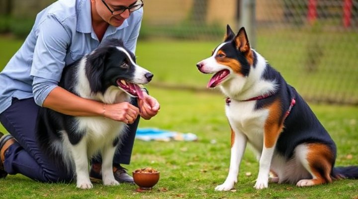 Professional trainer working one-on-one with a dog