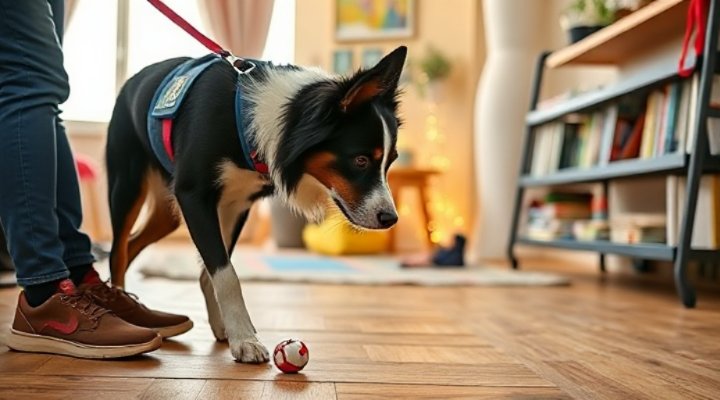 A service dog retrieving an item for its handler