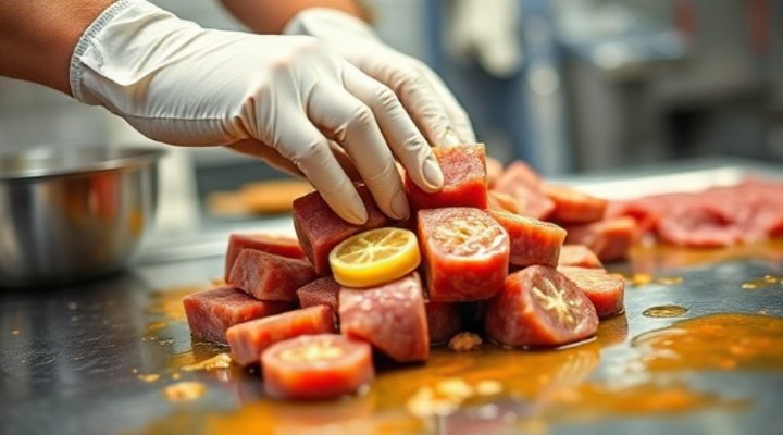 Proper food handling techniques when preparing raw dog food