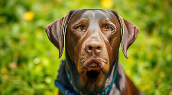 Beautiful healthy dog with shiny coat as result of raw food diet