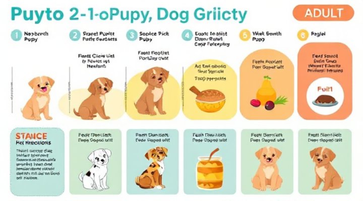 Infographic showing puppy growth stages and corresponding science diet nutritional requirements