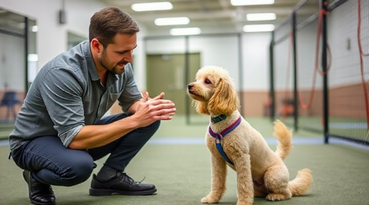 Private dog training session with a professional trainer