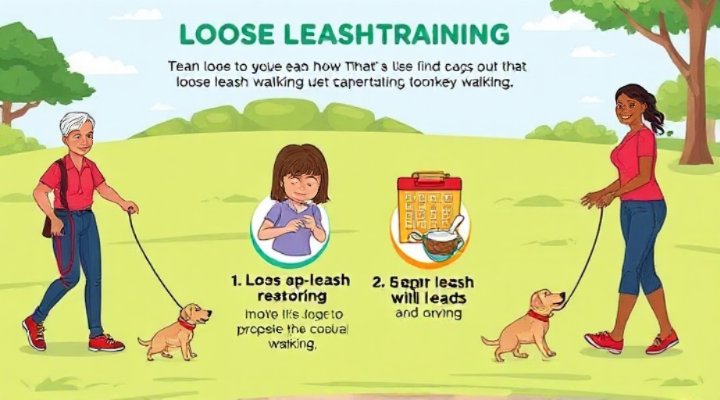 Illustrated guide showing proper leash handling techniques for beginner dog trainers
