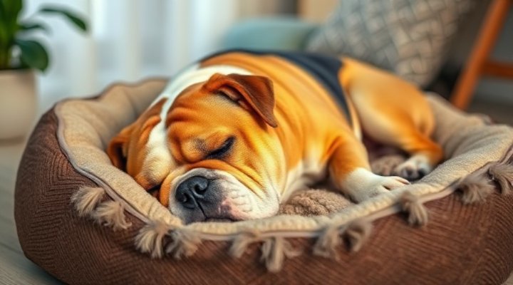 A relaxed dog sleeping peacefully after training