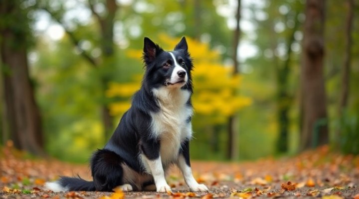 A focused dog ignoring distractions during training