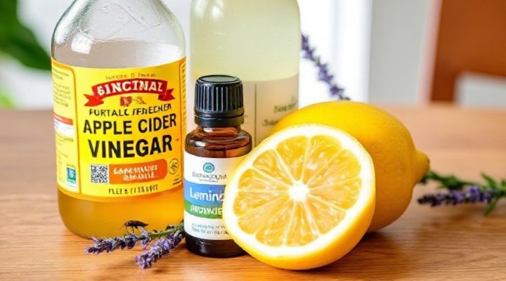 Natural flea remedies like apple cider vinegar and essential oils