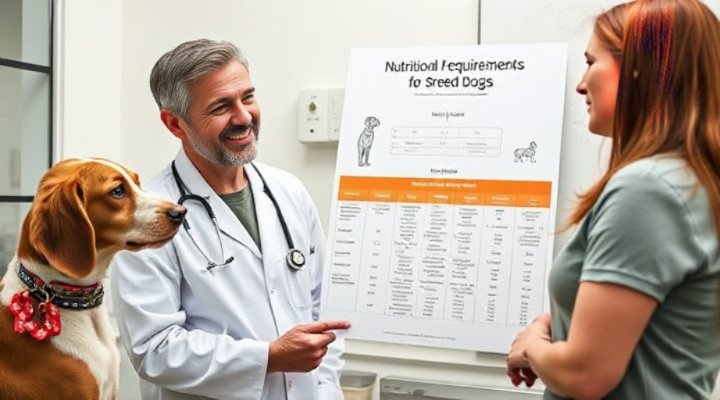A veterinarian advising a pet owner about the best dog food for small breeds