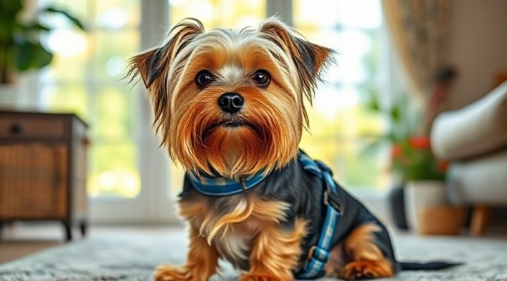 A small breed dog with a shiny, healthy coat thanks to proper nutrition