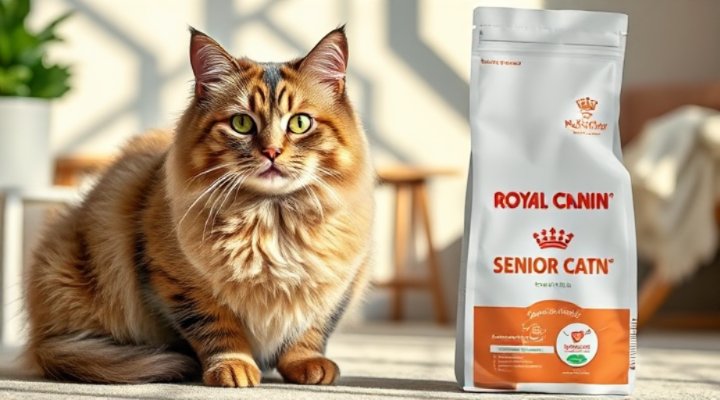 A senior cat thriving on Royal Canin food